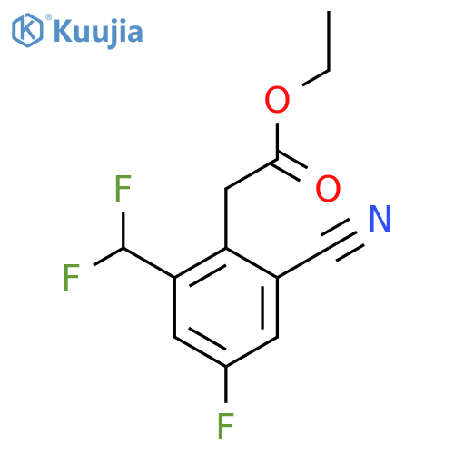 Ethyl 2-cyano-6-difluoromethyl-4-fluorophenylacetate structure