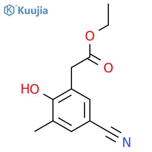 Ethyl 5-cyano-2-hydroxy-3-methylphenylacetate structure