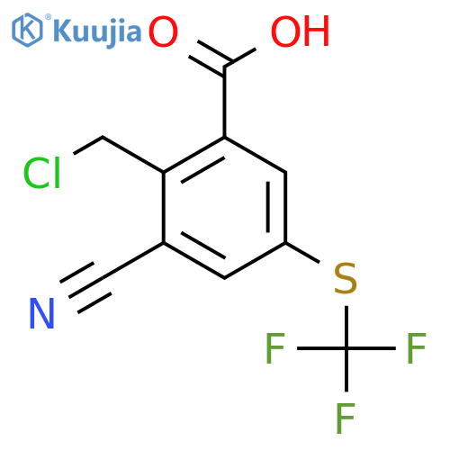 2-Chloromethyl-3-cyano-5-(trifluoromethylthio)benzoic acid structure