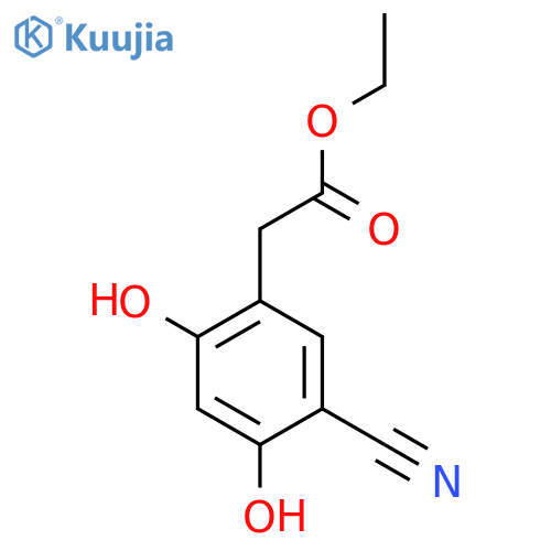 Ethyl 5-cyano-2,4-dihydroxyphenylacetate structure