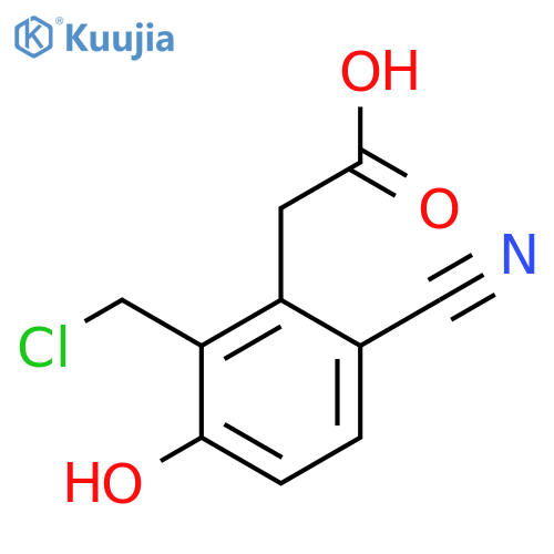2-Chloromethyl-6-cyano-3-hydroxyphenylacetic acid structure