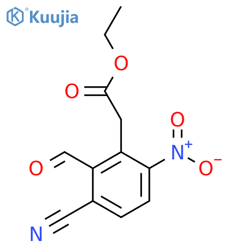 Ethyl 3-cyano-2-formyl-6-nitrophenylacetate structure