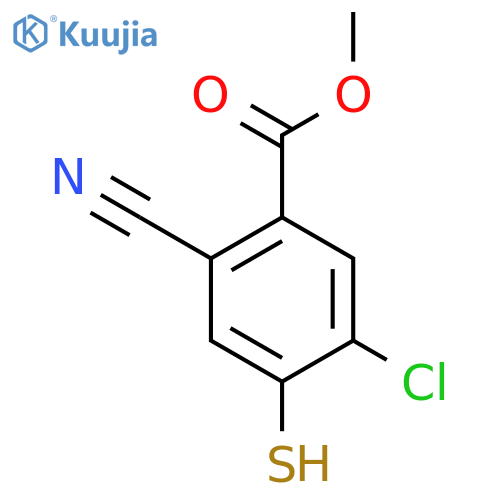 Methyl 5-chloro-2-cyano-4-mercaptobenzoate structure