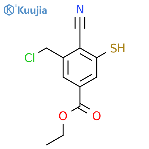 Ethyl 3-chloromethyl-4-cyano-5-mercaptobenzoate structure