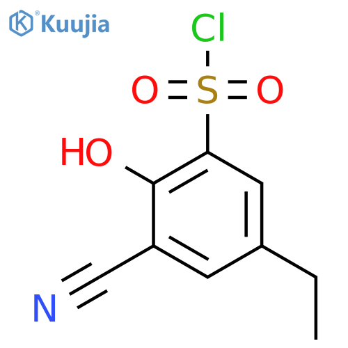 3-Cyano-5-ethyl-2-hydroxybenzenesulfonyl chloride structure