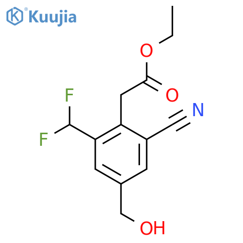 Ethyl 2-cyano-6-difluoromethyl-4-(hydroxymethyl)phenylacetate structure