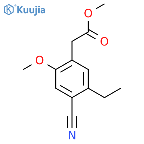 Methyl 4-cyano-5-ethyl-2-methoxyphenylacetate structure