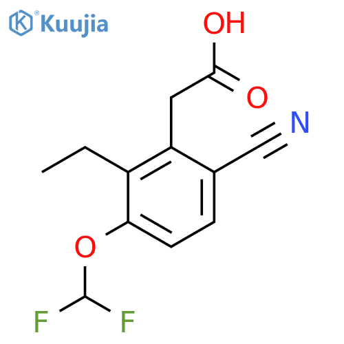 6-Cyano-3-difluoromethoxy-2-ethylphenylacetic acid structure
