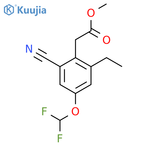 Methyl 2-cyano-4-difluoromethoxy-6-ethylphenylacetate structure