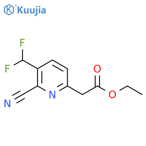 Ethyl 2-cyano-3-(difluoromethyl)pyridine-6-acetate structure