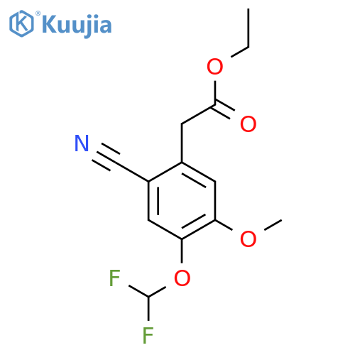 Ethyl 2-cyano-4-difluoromethoxy-5-methoxyphenylacetate structure