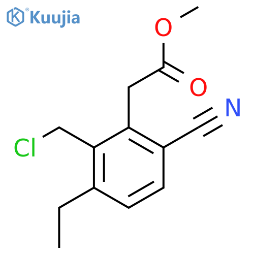 Methyl 2-chloromethyl-6-cyano-3-ethylphenylacetate structure