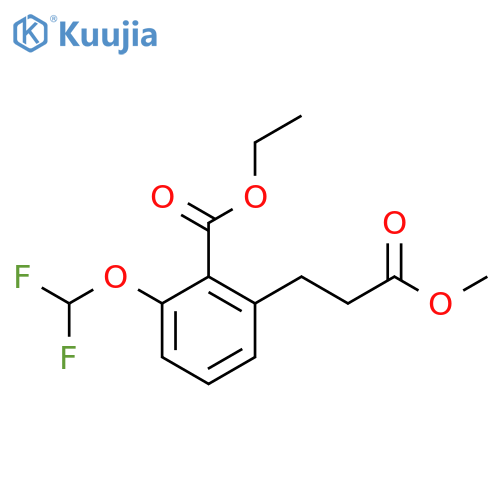 Ethyl 2-(difluoromethoxy)-6-(3-methoxy-3-oxopropyl)benzoate structure