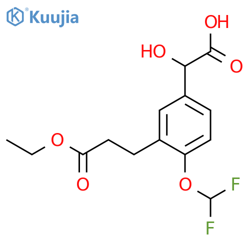 4-(Difluoromethoxy)-3-(3-ethoxy-3-oxopropyl)mandelic acid structure