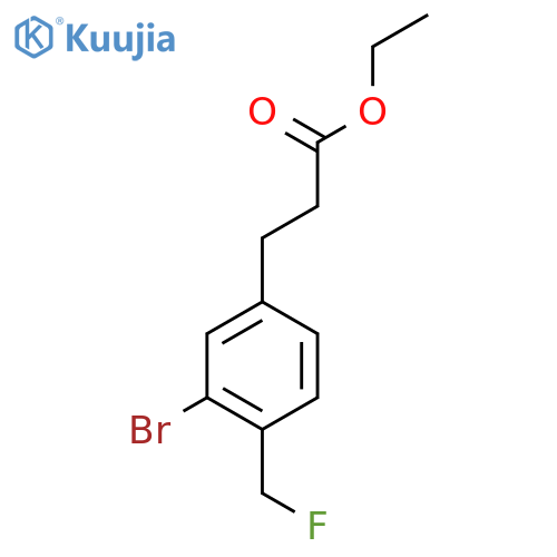 Ethyl 3-(3-bromo-4-(fluoromethyl)phenyl)propanoate structure