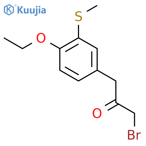 1-Bromo-3-(4-ethoxy-3-(methylthio)phenyl)propan-2-one structure