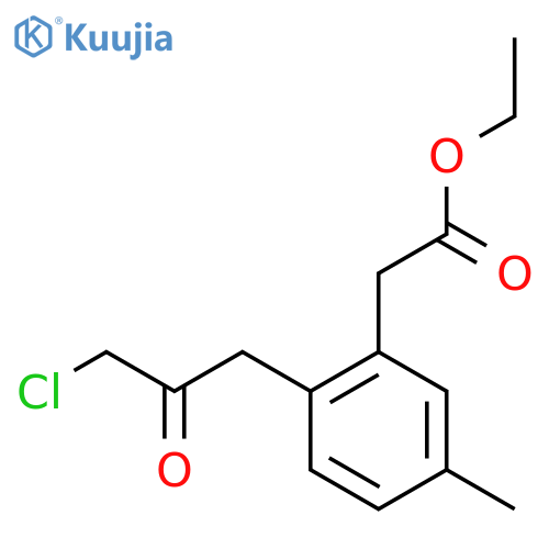 Ethyl 2-(3-chloro-2-oxopropyl)-5-methylphenylacetate structure