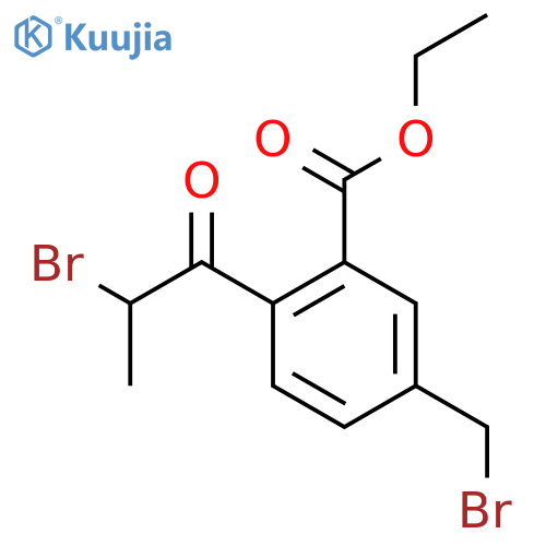 Ethyl 5-(bromomethyl)-2-(2-bromopropanoyl)benzoate structure