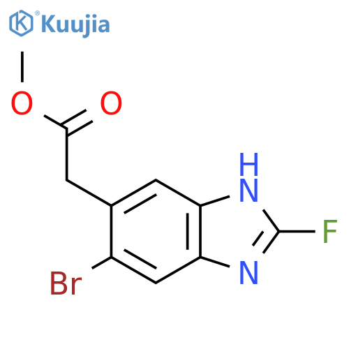 Methyl 5-Bromo-2-fluoro-1H-benzimidazole-6-acetate structure