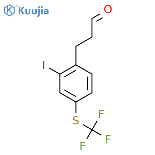 3-(2-Iodo-4-(trifluoromethylthio)phenyl)propanal structure