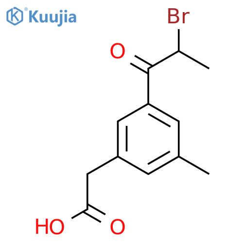 3-(2-Bromopropanoyl)-5-methylphenylacetic acid structure