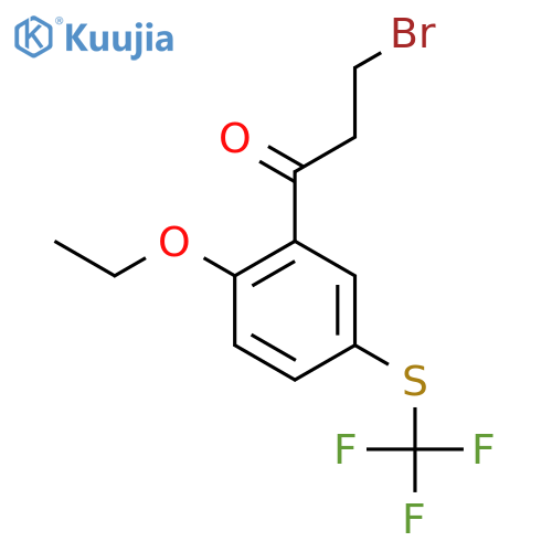 3-Bromo-1-(2-ethoxy-5-(trifluoromethylthio)phenyl)propan-1-one structure