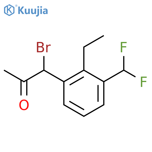 1-Bromo-1-(3-(difluoromethyl)-2-ethylphenyl)propan-2-one structure