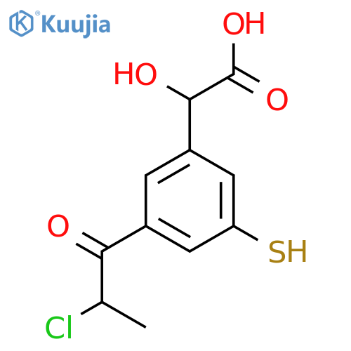 3-(2-Chloropropanoyl)-5-mercaptomandelic acid structure