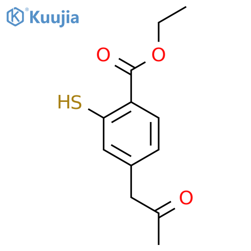 Ethyl 2-mercapto-4-(2-oxopropyl)benzoate structure