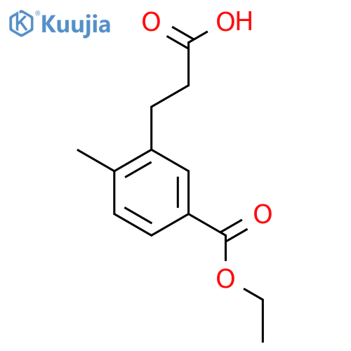 Ethyl 3-(2-carboxyethyl)-4-methylbenzoate structure