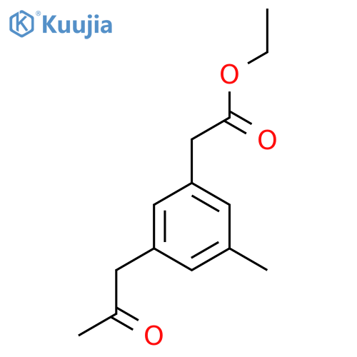 Ethyl 3-methyl-5-(2-oxopropyl)phenylacetate structure