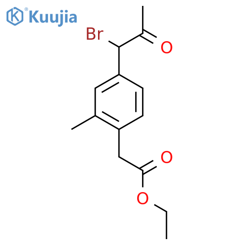 Ethyl 4-(1-bromo-2-oxopropyl)-2-methylphenylacetate structure