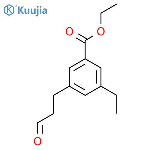 Ethyl 3-ethyl-5-(3-oxopropyl)benzoate structure