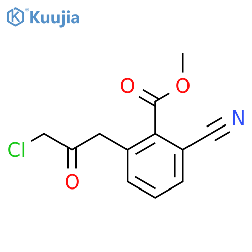 Methyl 2-(3-chloro-2-oxopropyl)-6-cyanobenzoate structure