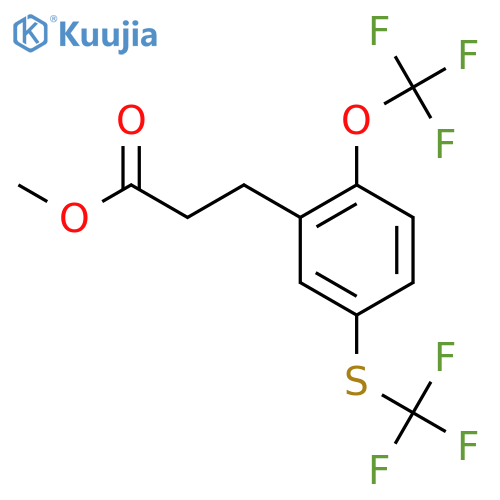 Methyl 3-(2-(trifluoromethoxy)-5-(trifluoromethylthio)phenyl)propanoate structure
