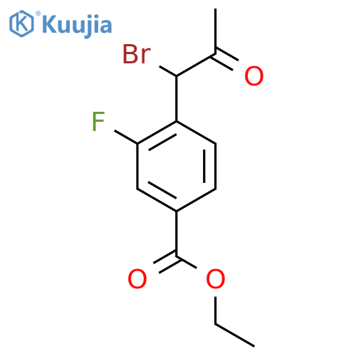 Ethyl 4-(1-bromo-2-oxopropyl)-3-fluorobenzoate structure