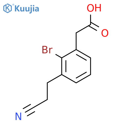 2-Bromo-3-(2-cyanoethyl)phenylacetic acid structure