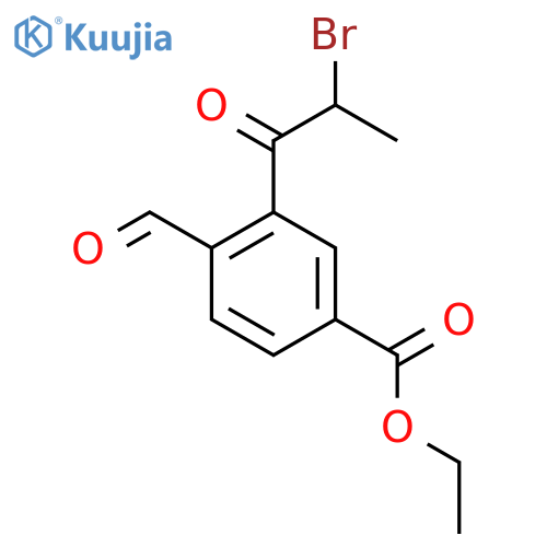 Ethyl 3-(2-bromopropanoyl)-4-formylbenzoate structure