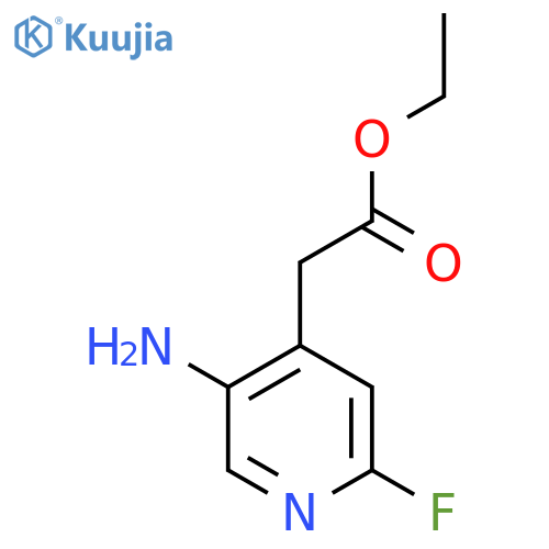 Ethyl 5-amino-2-fluoropyridine-4-acetate structure