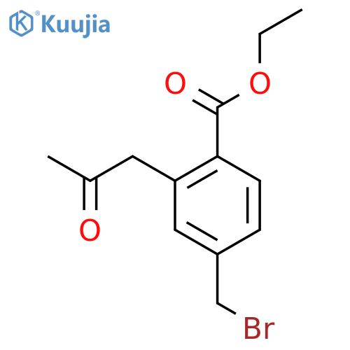 Ethyl 4-(bromomethyl)-2-(2-oxopropyl)benzoate structure