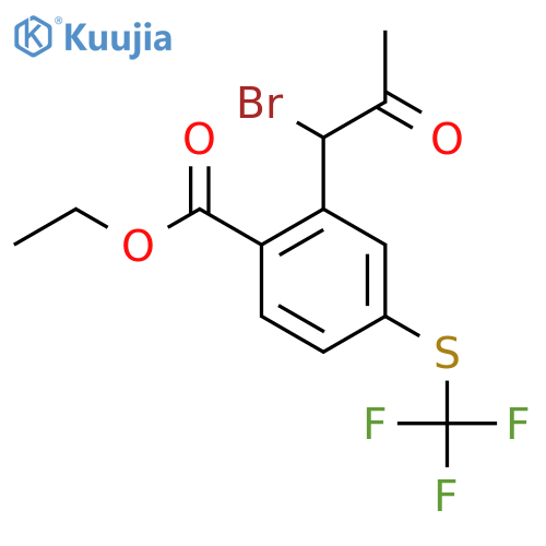Ethyl 2-(1-bromo-2-oxopropyl)-4-(trifluoromethylthio)benzoate structure