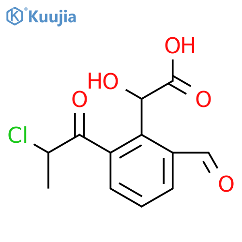 2-(2-Chloropropanoyl)-6-formylmandelic acid structure