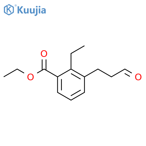 Ethyl 2-ethyl-3-(3-oxopropyl)benzoate structure