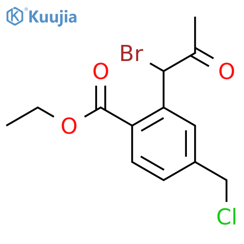 Ethyl 2-(1-bromo-2-oxopropyl)-4-(chloromethyl)benzoate structure