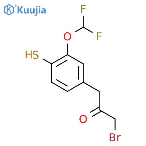 1-Bromo-3-(3-(difluoromethoxy)-4-mercaptophenyl)propan-2-one structure