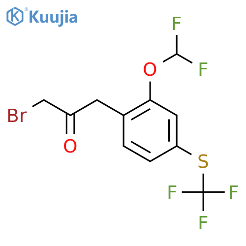 1-Bromo-3-(2-(difluoromethoxy)-4-(trifluoromethylthio)phenyl)propan-2-one structure