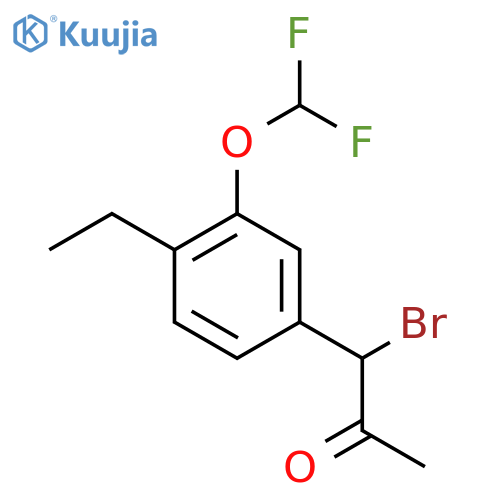1-Bromo-1-(3-(difluoromethoxy)-4-ethylphenyl)propan-2-one structure