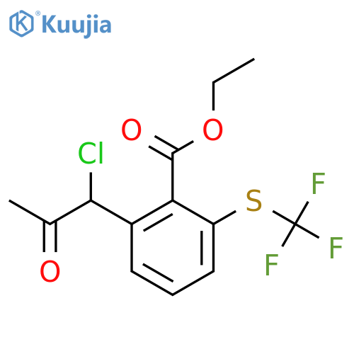 Ethyl 2-(1-chloro-2-oxopropyl)-6-(trifluoromethylthio)benzoate structure