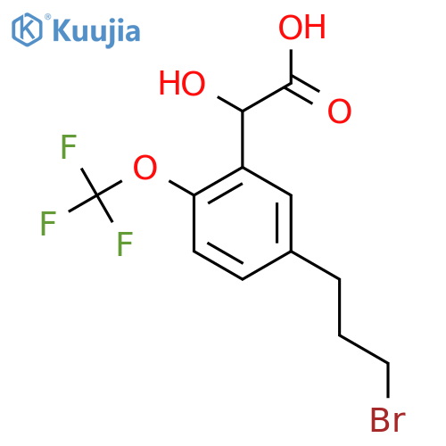 5-(3-Bromopropyl)-2-(trifluoromethoxy)mandelic acid structure