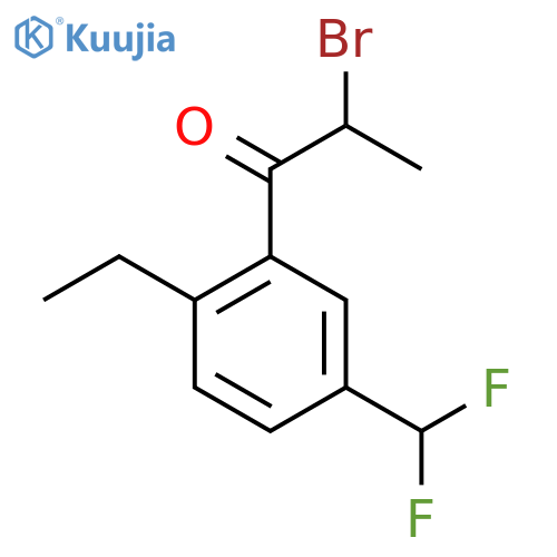 2-Bromo-1-(5-(difluoromethyl)-2-ethylphenyl)propan-1-one structure